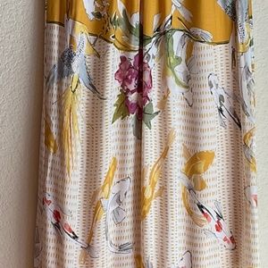 ANTHROPOLOGIE embroidery koi fish maxi dress. Sz S